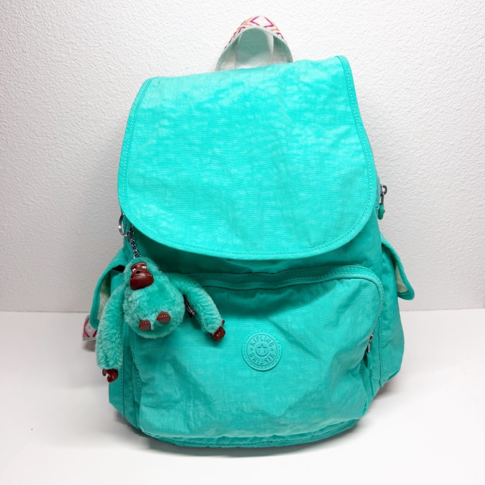 Kipling Ravier City Backpack Aztec Strap Breezy Turquoise - Picture 2 of 12